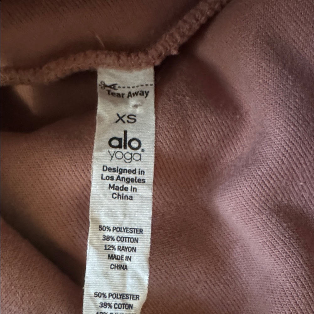 ALO Yoga Dusty Rose Cropped Funnel Neck Sweatshirt - Picture 3 of 6